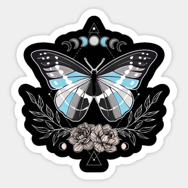 Demiboy Butterfly LGBT Pride Flag Sticker by Psitta